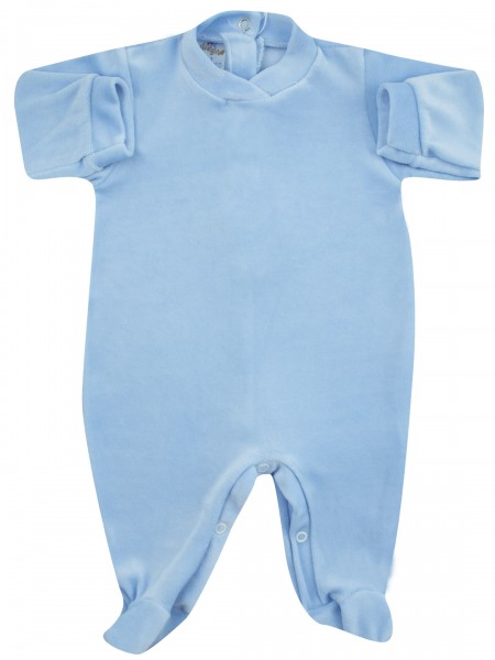 baby footie for monochrome infant. Colour light blue, size 0-1 month Light blue Size 0-1 month