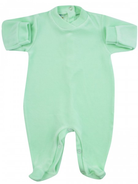 baby footie for monochrome infant. Colour green, size 0-1 month Green Size 0-1 month