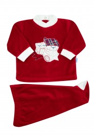 baby outfit in chenille star comet. Colour red, size 3-6 months