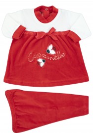 outfit for newborn red ladybugs in chenille. Colour red, size 0-1 month