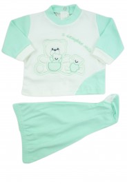 outfit x always my interlock with three bears. Colour green, size 3-6 months