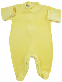 baby footie for monochrome infant. Colour yellow, size 0-1 month