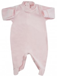 baby footie for monochrome infant. Colour pink, size 0-1 month