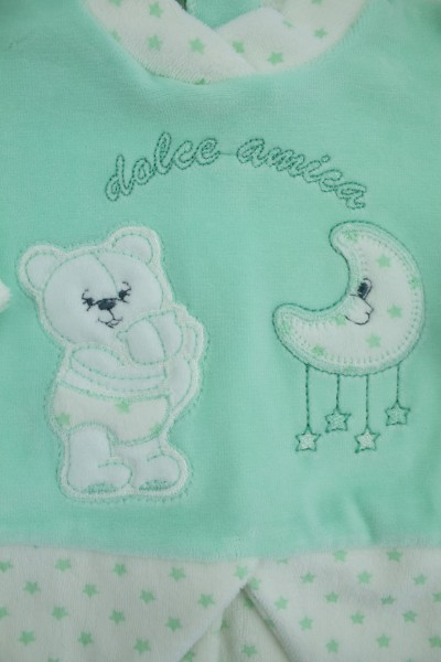 sweet friend chenille baby outfit. Colour green, size 0-1 month 3