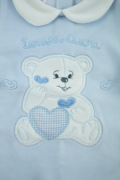 baby footie chenille baby bear tender hearts. Colour light blue, size 3-6 months 2