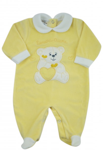 baby footie chenille baby bear tender hearts. Colour yellow, size 00 Yellow Size 00