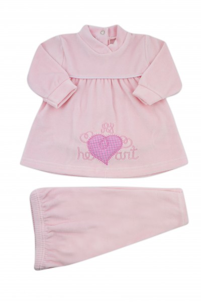 baby outfit chenille vestina my heart. Colour pink, size 6-9 months Pink Size 6-9 months