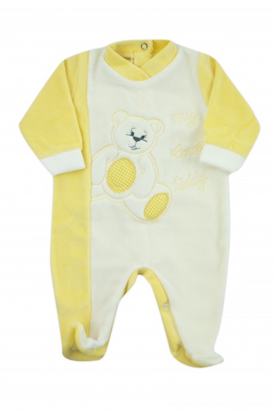 baby footie chenille my love teddy. Colour yellow, size first days Yellow Size first days