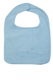 baby bib in 100% cotton. Colour light blue, one size
