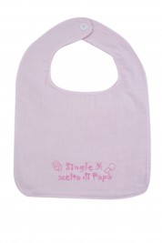 baby bib in 100% cotton. Colour pink, one size