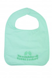 baby bib in 100% cotton. Colour green, one size