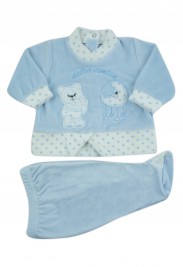 sweet friend chenille baby outfit. Colour light blue, size 3-6 months