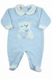 baby footie chenille baby bear tender hearts. Colour light blue, size 1-3 months