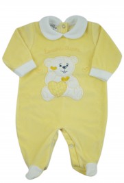baby footie chenille baby bear tender hearts. Colour yellow, size 3-6 months