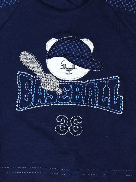 Baby outfit baseball, 100% cotton, with rhombuses. Colour blue, size 3-6 months 2