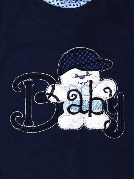 Naughty baby outfit in cotton. Colour blue, size 0-3 months 2