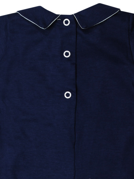 Baby footie 100% cotton, bow tie with buttons. Colour blue, size 6-9 months 3