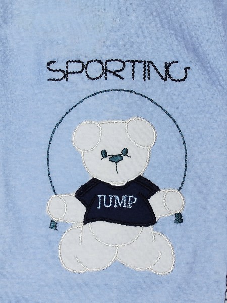 Baby footie cotton sporting jump. Colour light blue, size 3-6 months 2