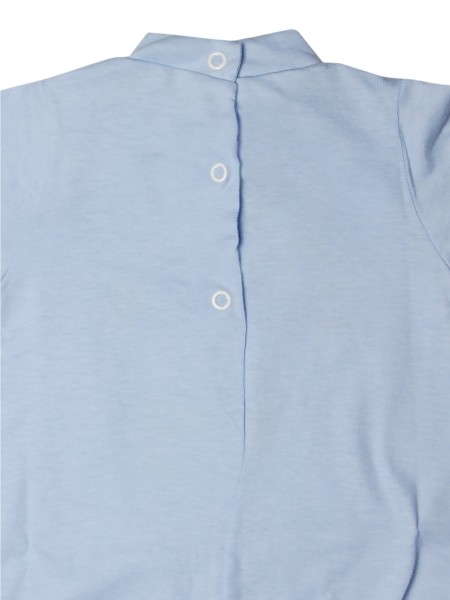 Baby footie 100% cotton, baby bear star. Colour light blue, size 0-1 month 3