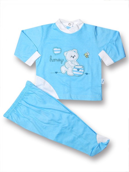 Cotton outfit honey and bee. Colour turquoise, size 0-1 month Turquoise Size 0-1 month