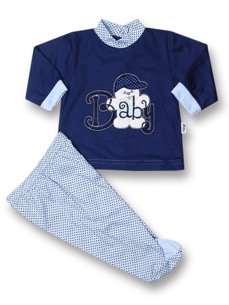 Naughty baby outfit in cotton. Colour blue, size 0-3 months Blue Size 0-3 months