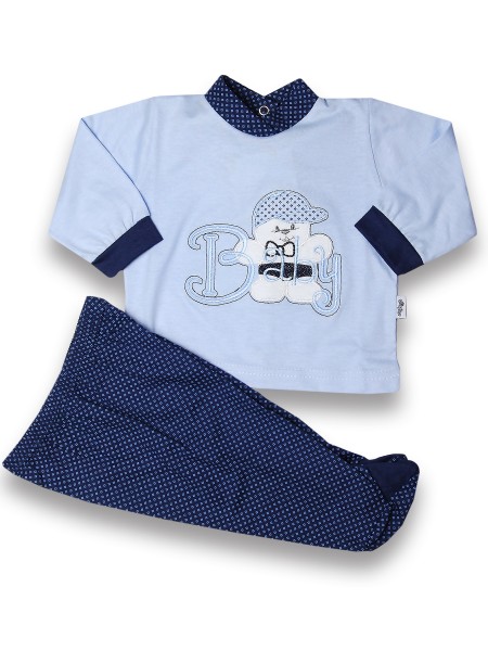 Naughty baby outfit in cotton. Colour light blue, size 0-3 months Light blue Size 0-3 months