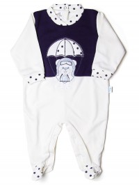 Baby footie baby bear parachutist stripes. Colour creamy white, size 3-6 months