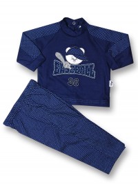Baby outfit baseball, 100% cotton, with rhombuses. Colour blue, size 0-3 months