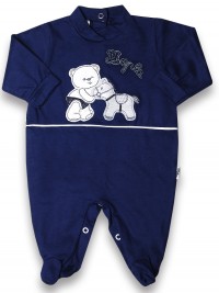 Baby footie cotton pony hopla baby. Colour blue, size 0-1 month