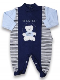 Baby footie cotton sporting jump. Colour blue, size 6-9 months