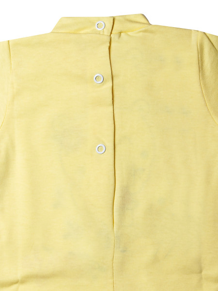 Baby footie romantic style cotton. Colour yellow, size 0-3 months 2