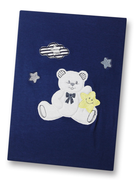 100% cotton baby bear star double face stroller cover. Colour blue, one size 2