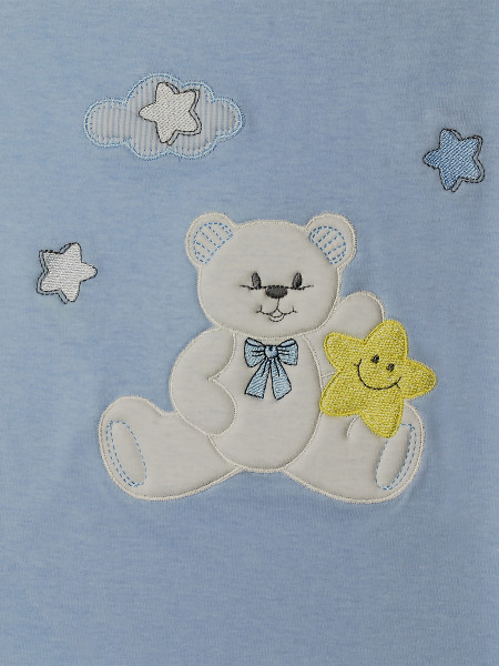100% cotton baby bear star double face stroller cover. Colour light blue, one size 3
