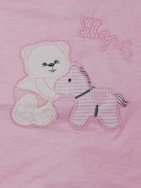 Romper hopla cotton pony. Colour pink, size 0-1 month 2