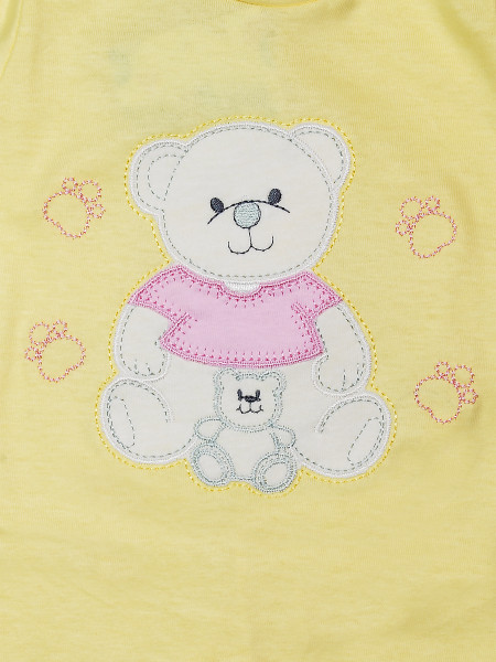 Baby footie mommy and puppy in cotton. Colour yellow, size 6-9 months 2