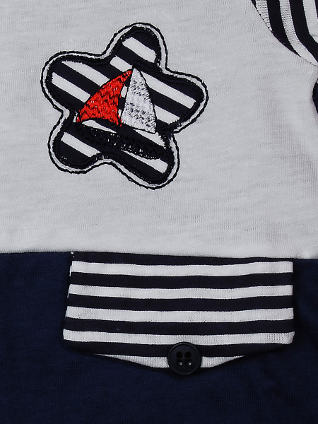 Striped summer cotton Romper. Colour blue, size 3-6 months 2