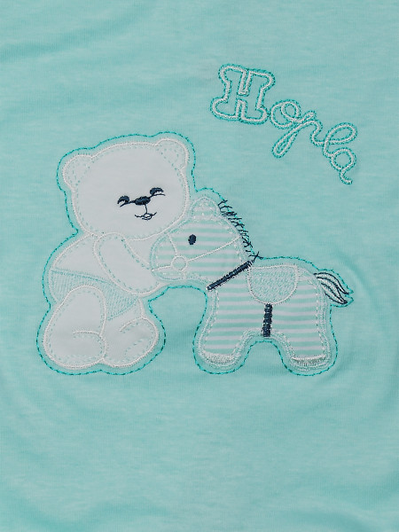 Romper hopla cotton pony. Colour green, size 0-1 month 2