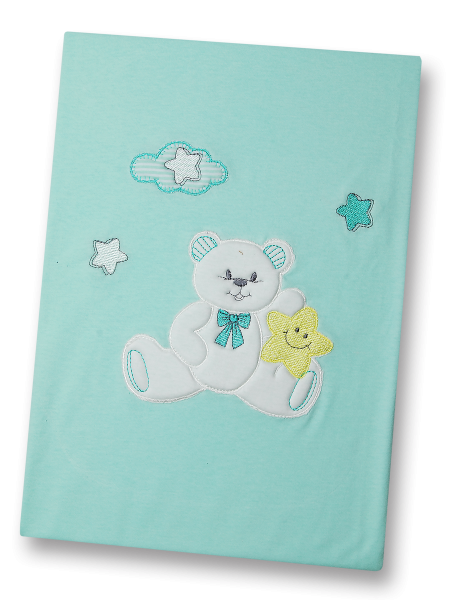 100% cotton baby bear star double face stroller cover. Colour green, one size 2