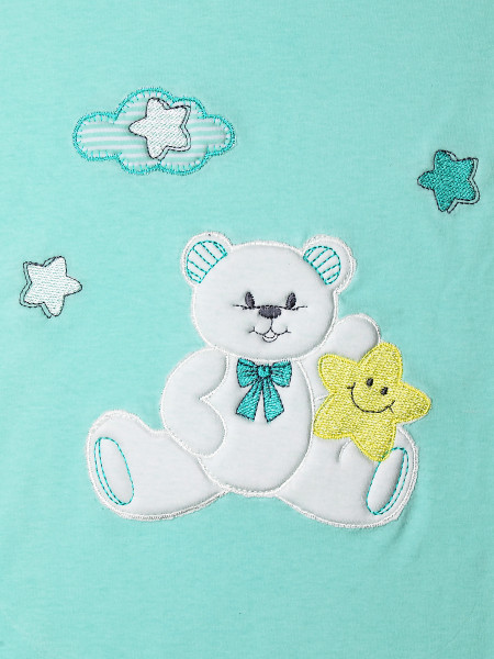 100% cotton baby bear star double face stroller cover. Colour green, one size 3