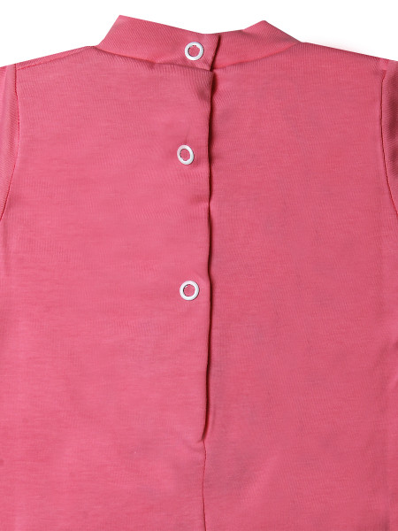 Baby footie romantic style cotton. Colour fuchsia, size 6-9 months 3