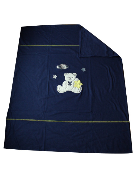 100% cotton baby bear star double face stroller cover. Colour blue, one size Blue One size