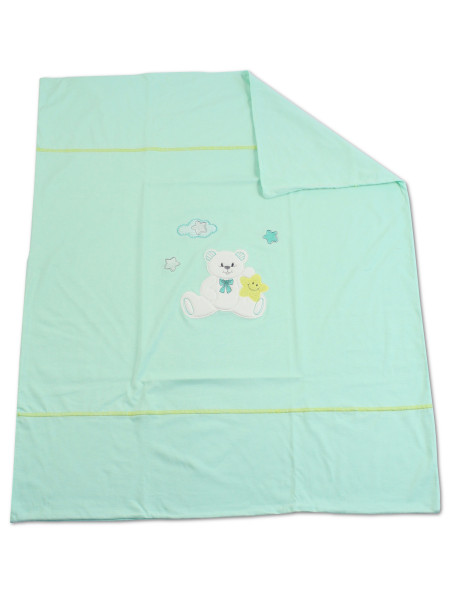 100% cotton baby bear star double face stroller cover. Colour green, one size Green One size