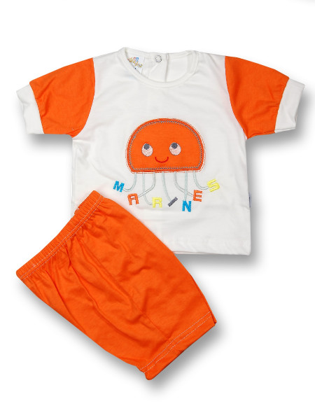 Baby outfit jellyfish marines cotton. Colour orange, size 3-6 months Orange Size 3-6 months