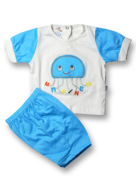 Baby outfit jellyfish marines cotton. Colour turquoise, size 1-3 months Turquoise Size 1-3 months