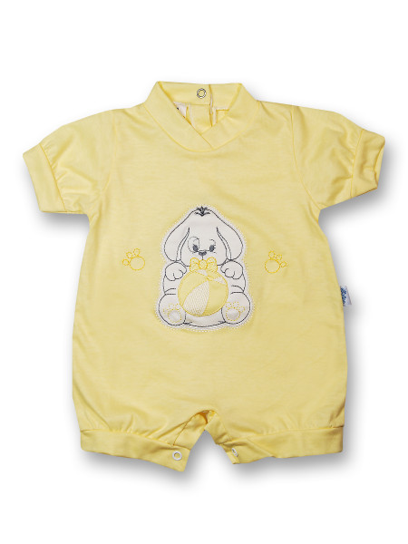 Doggy Romper and 100% cotton ball. Colour yellow, size 0-1 month Yellow Size 0-1 month