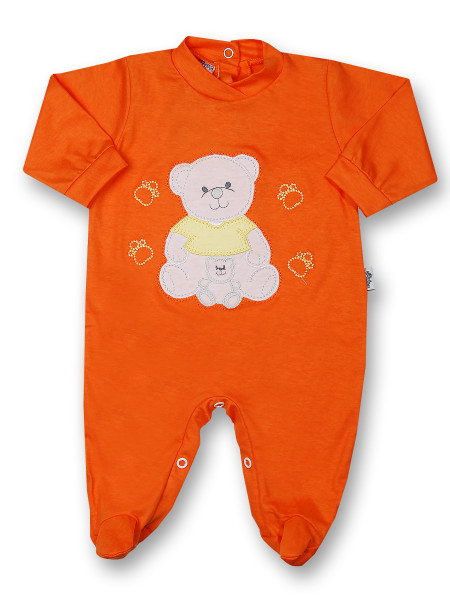 Baby footie mommy and puppy in cotton. Colour orange, size 3-6 months Orange Size 3-6 months