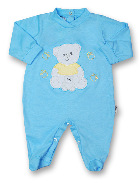 Baby footie mommy and puppy in cotton. Colour turquoise, size 3-6 months Turquoise Size 3-6 months