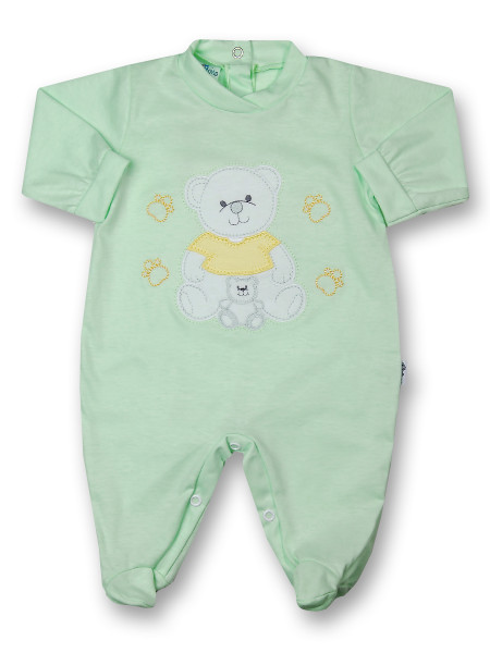 Baby footie mommy and puppy in cotton. Colour pistacchio green, size 12 18 months Pistacchio green Size 12 18 months