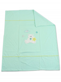 100% cotton baby bear star double face stroller cover. Colour green, one size