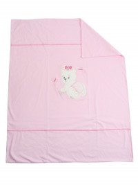 Cotton teddy bear crawling pram cover. Colour pink, one size